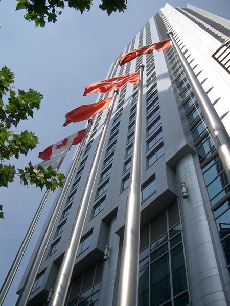 酒店 锥形旗杆